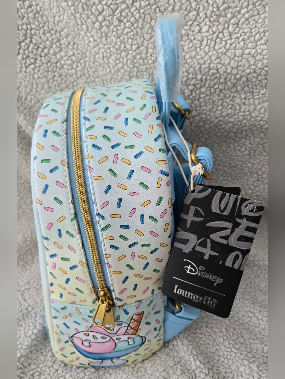 Loungefly Disney Donald Duck Nephews Huey Dewey Louie Ice Cream Mini Backpack - Picture 4 of 10